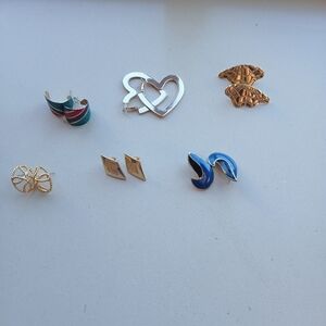 Earrings. 11 Pair Are Pierced And 1 Pair Is Clip On.